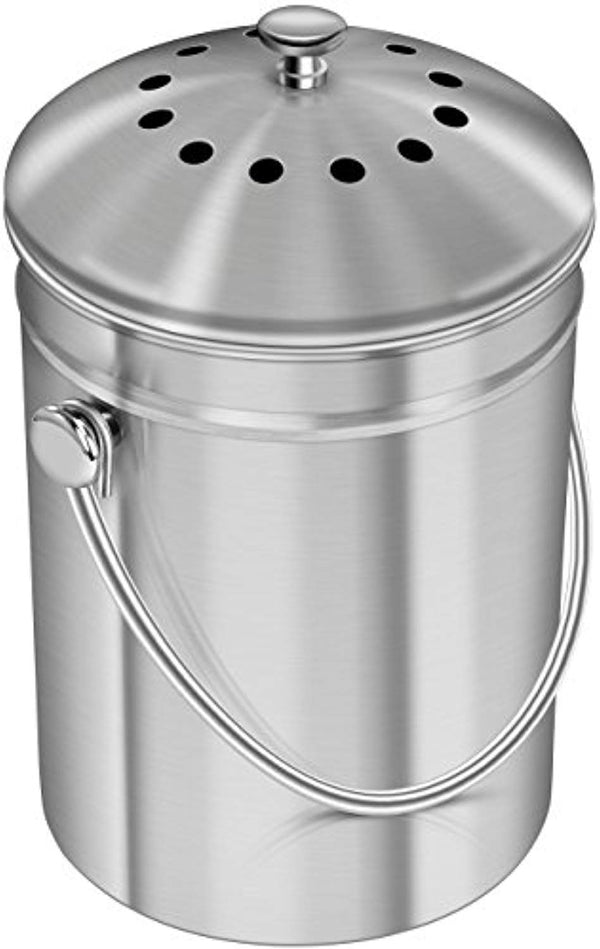 Stainless Steel Compost Bin for Kitchen Countertop