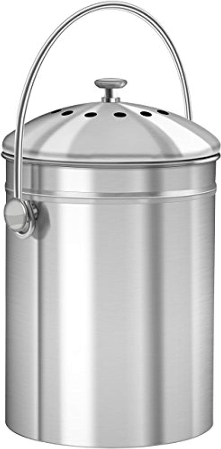 Stainless Steel Compost Bin for Kitchen Countertop