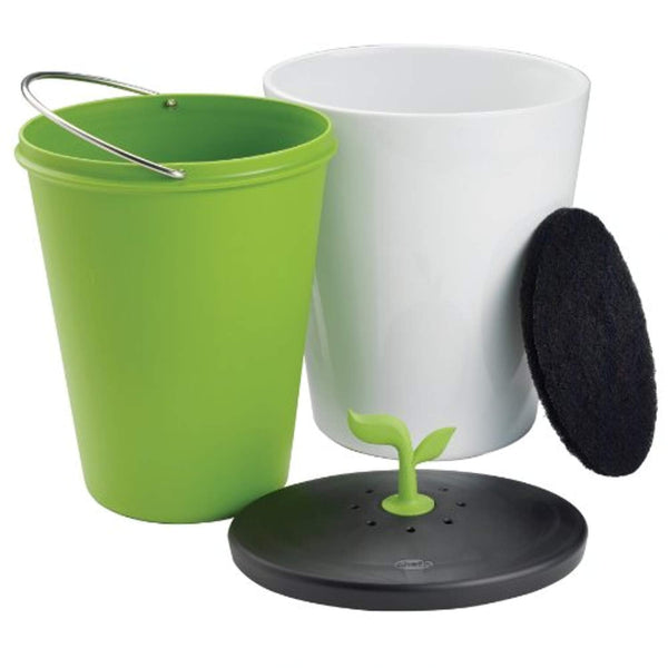 Counter Compost Bin Black White 3.3 liter