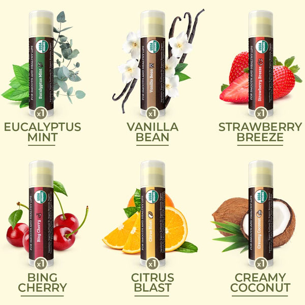Organic Lip Balms, Best Lip Repair Chapstick for Dry Cracked Lips