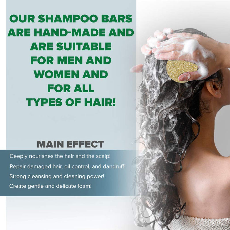 Solid Shampoo Bar And Conditioner Effect Hair Soap – 4 Pack 100% Organic Eco Friendly Biodegradable