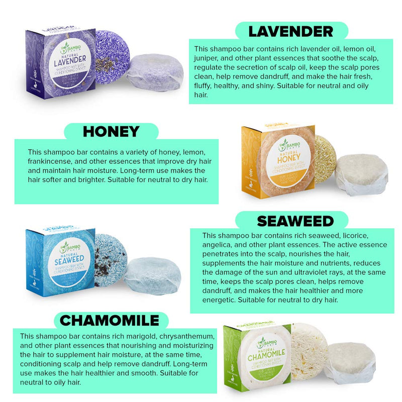 Solid Shampoo Bar And Conditioner Effect Hair Soap – 4 Pack 100% Organic Eco Friendly Biodegradable