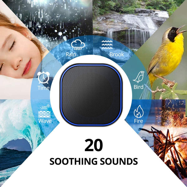 White Noise Machine with 20 Non Looping Natural Soothing Sounds and Memory Function for Sleep Sound Timer Therapy