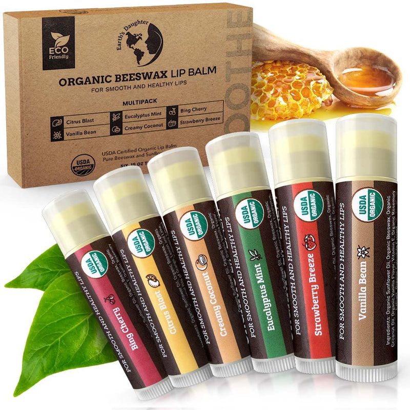 Organic Lip Balms, Best Lip Repair Chapstick for Dry Cracked Lips