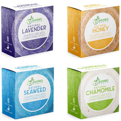 Solid Shampoo Bar And Conditioner Effect Hair Soap – 4 Pack 100% Organic Eco Friendly Biodegradable