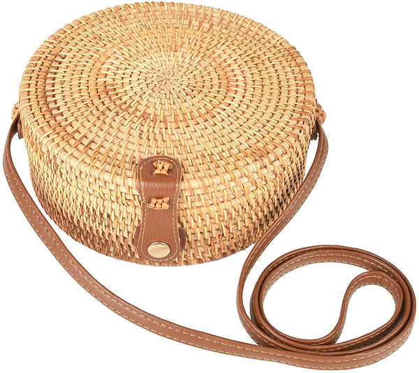 Handwoven Round Rattan Bag