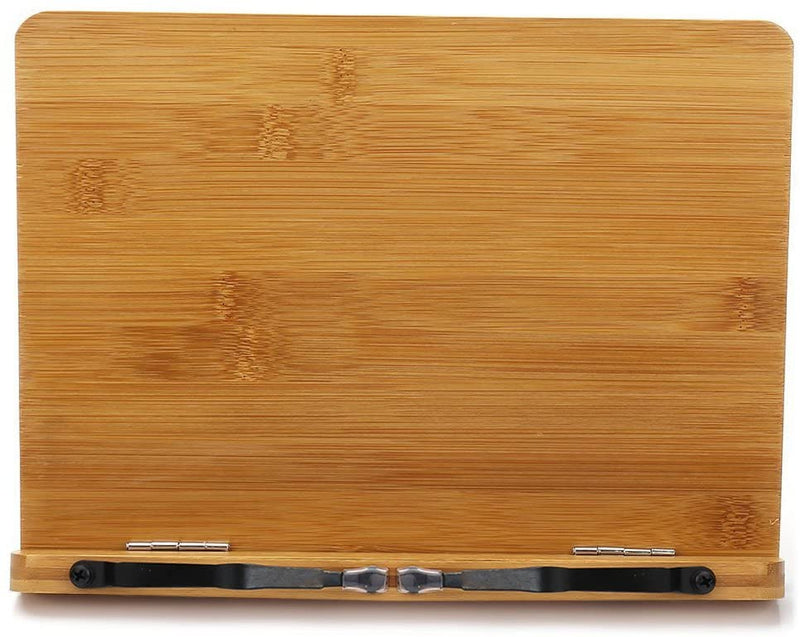 Bamboo Book Stand, Adjustable Book Holder Tray