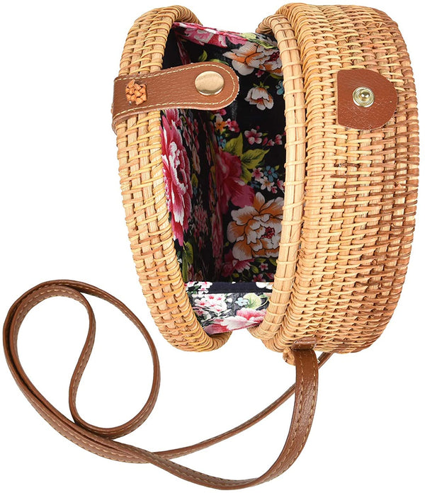 Handwoven Round Rattan Bag