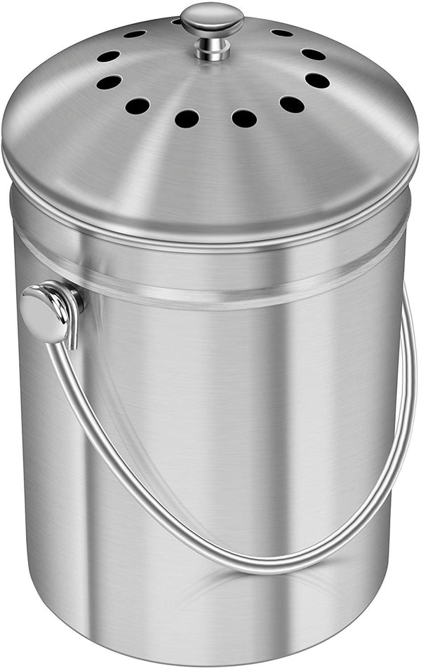 Stainless Steel Compost Bin for Kitchen Countertop