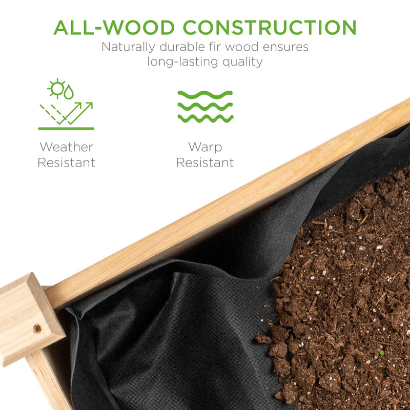 Raised Garden Bed, Elevated Wooden Planter Box w/ Foot Caps - 48x24x30in